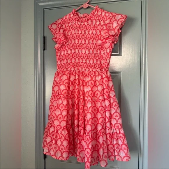 J. Marie| Dolly Ruched Dress Pink Ruffle Dress - Picture 4 of 9